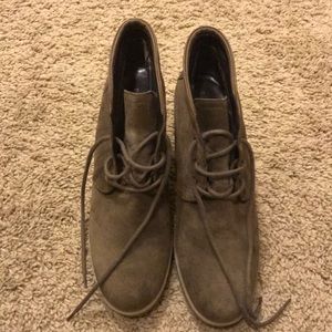 Aquatalia by Marvin K suede lace up wedge booties